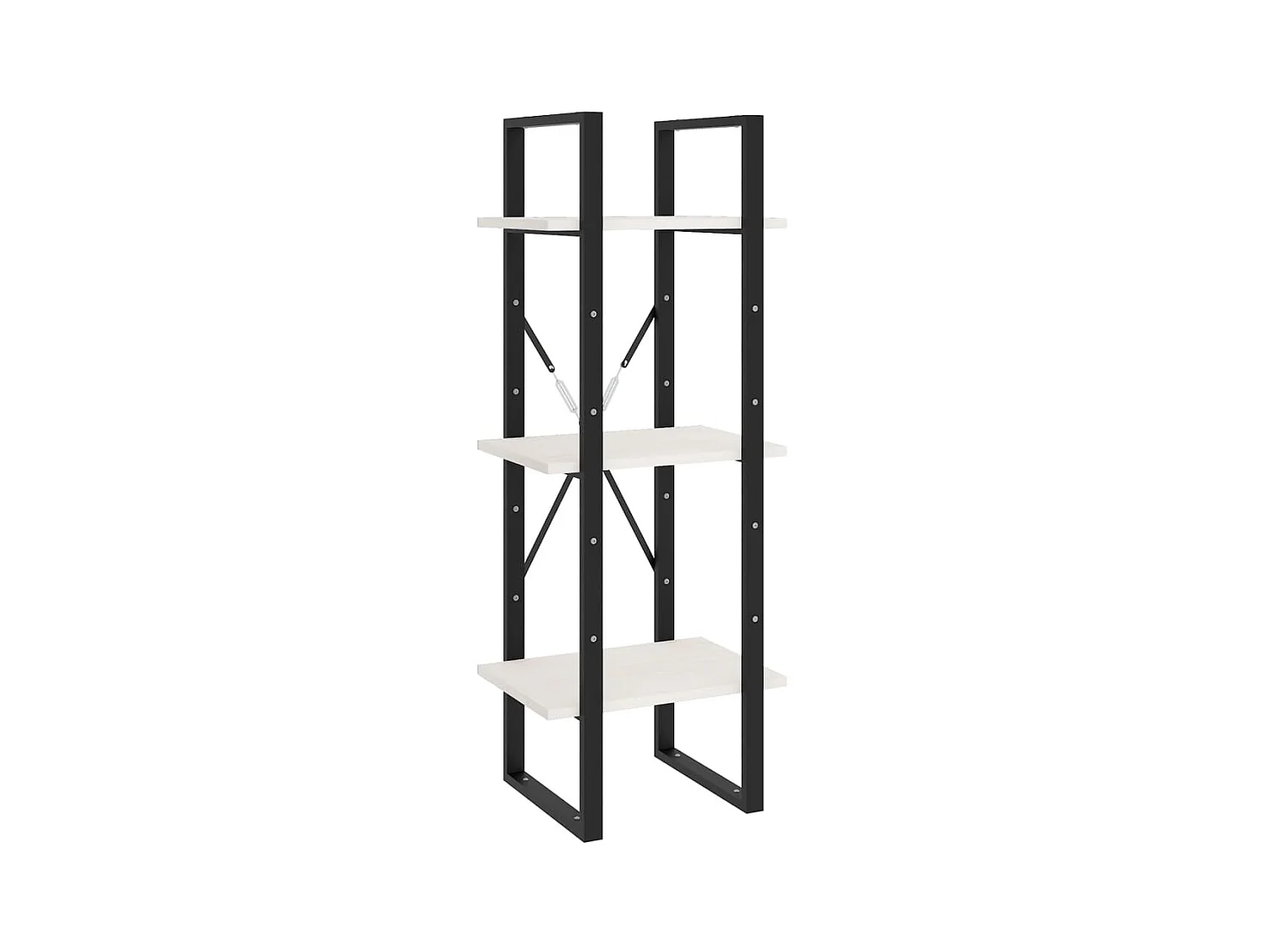 Bibliothèque à 3 niveaux Blanc 40x30x105 Bois de pin massif