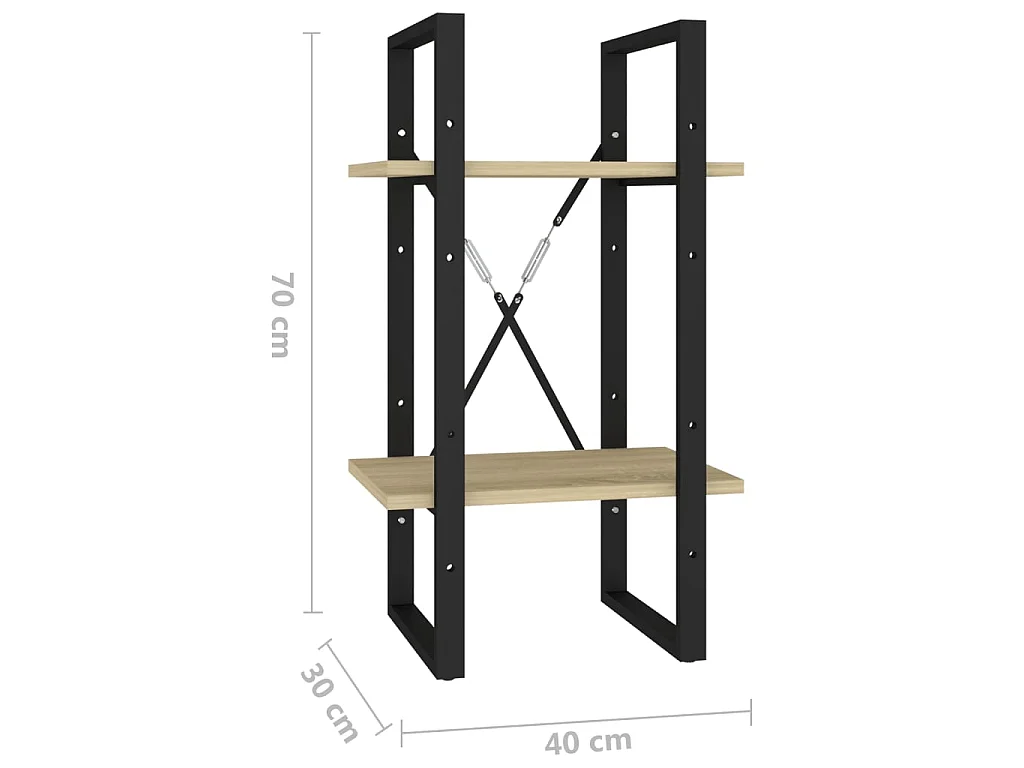 Bibliothèque à 2 niveaux Chêne sonoma 40x30x70