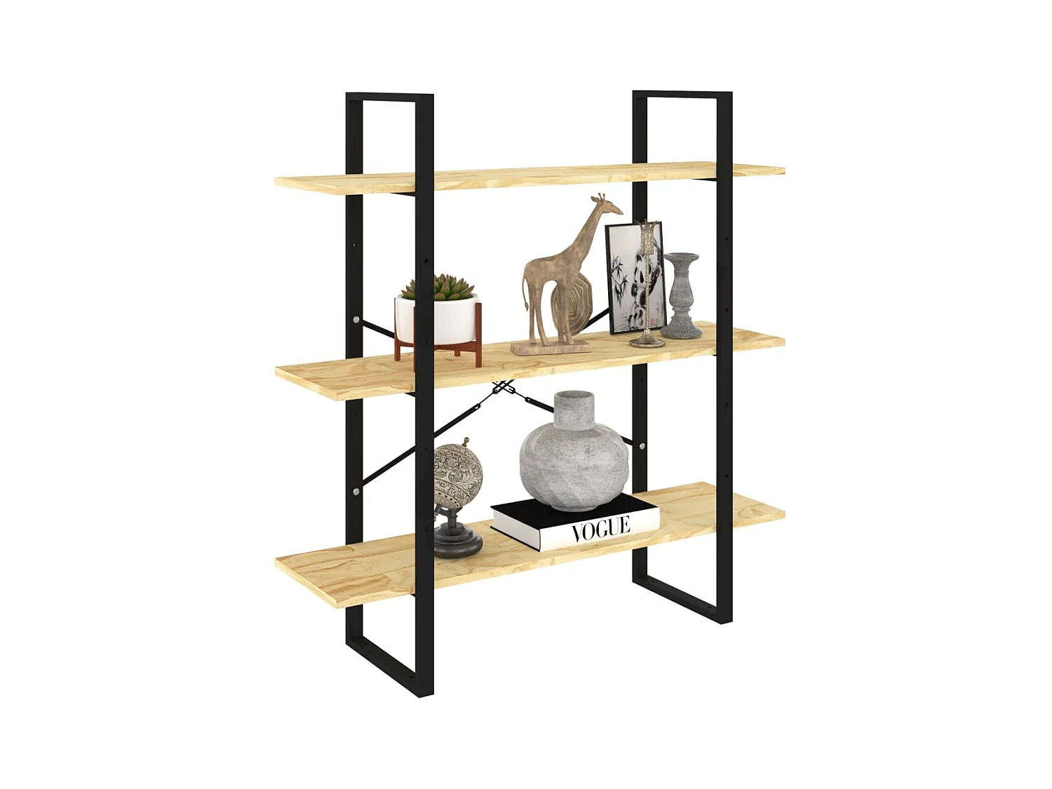 Bibliothèque à 3 niveaux 100x30x105 Bois de pin massif
