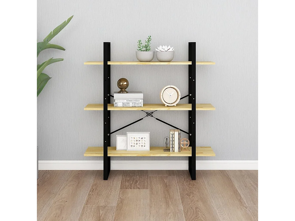 Bibliothèque à 3 niveaux 100x30x105 Bois de pin massif