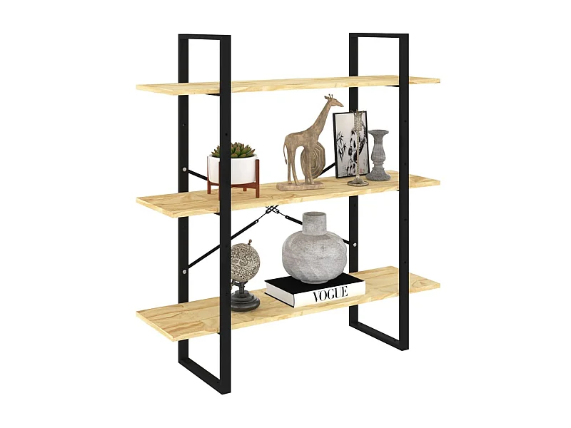 Bibliothèque à 3 niveaux 100x30x105 Bois de pin massif