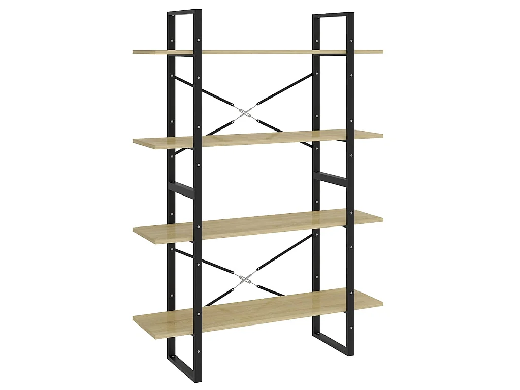 Bibliothèque à 4 niveaux Chêne sonoma 100x30x140