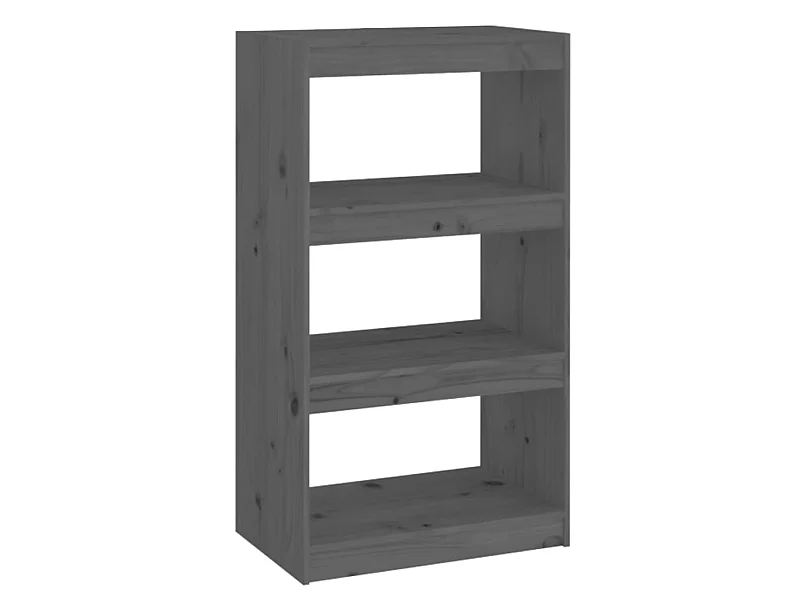 Bibliothèque-Séparateur de pièce Gris 60x30x103,5 Pin solide