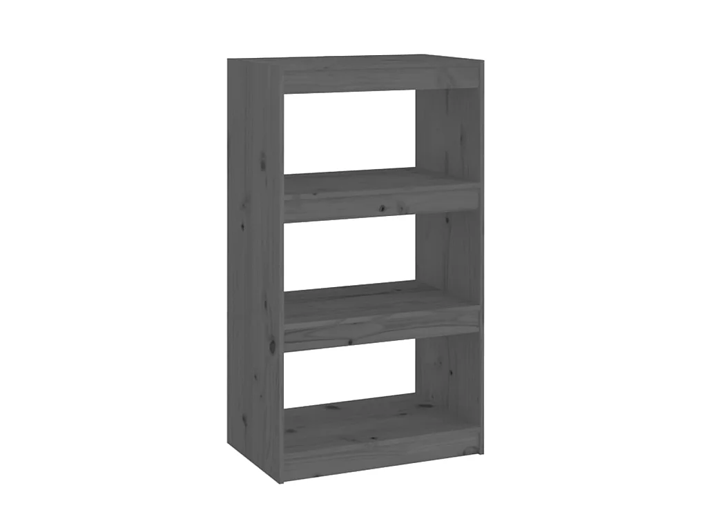 Bibliothèque-Séparateur de pièce Gris 60x30x103,5 Pin solide