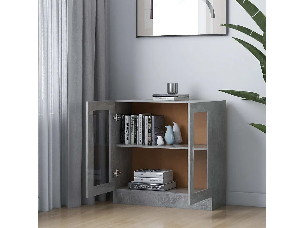 Armoire à vitrine Gris béton 82,5x30,5x80