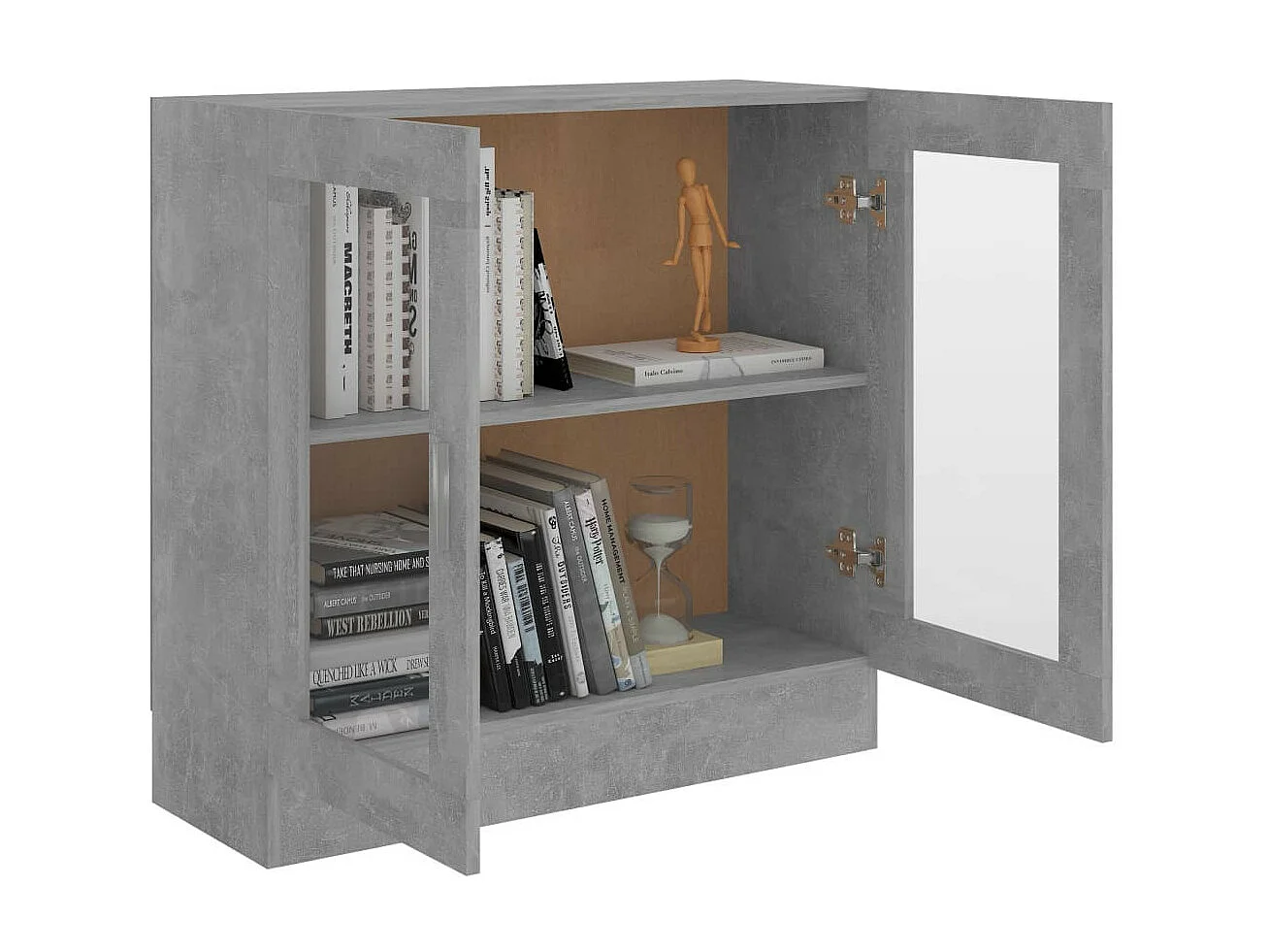 Armoire à vitrine Gris béton 82,5x30,5x80