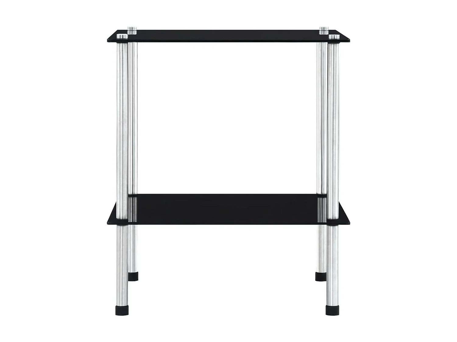 Étagère à 2 niveaux Noir 40x40x47 Verre trempé