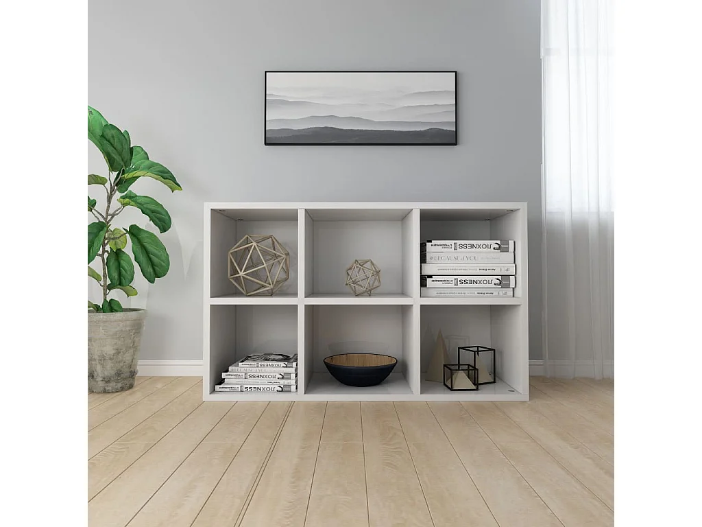 Étagère Blanc brillant 66x30x97,8