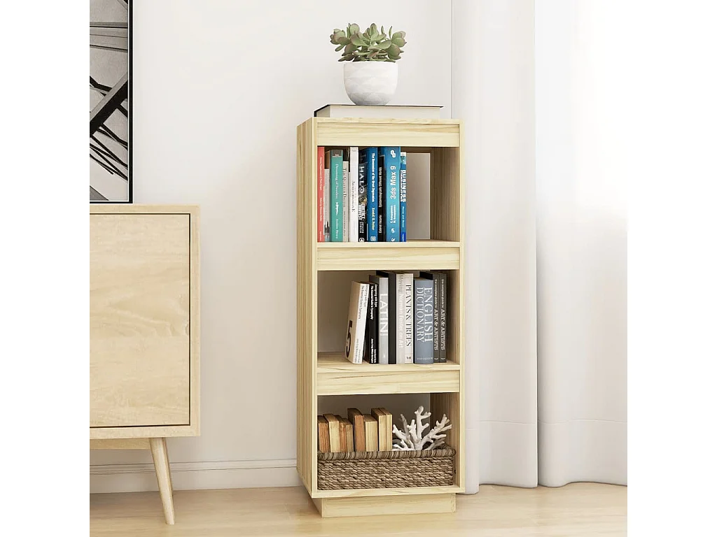 Bibliothèque-Séparateur de pièce 40x35x103 Pin massif