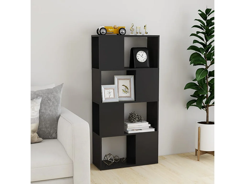 Bibliothèque-Séparateur de pièce Gris 60x24x124,5