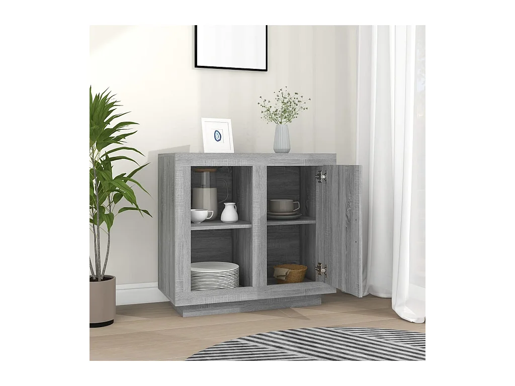 Dressoir 80x40x75 cm grijs sonoma eikenkleurig
