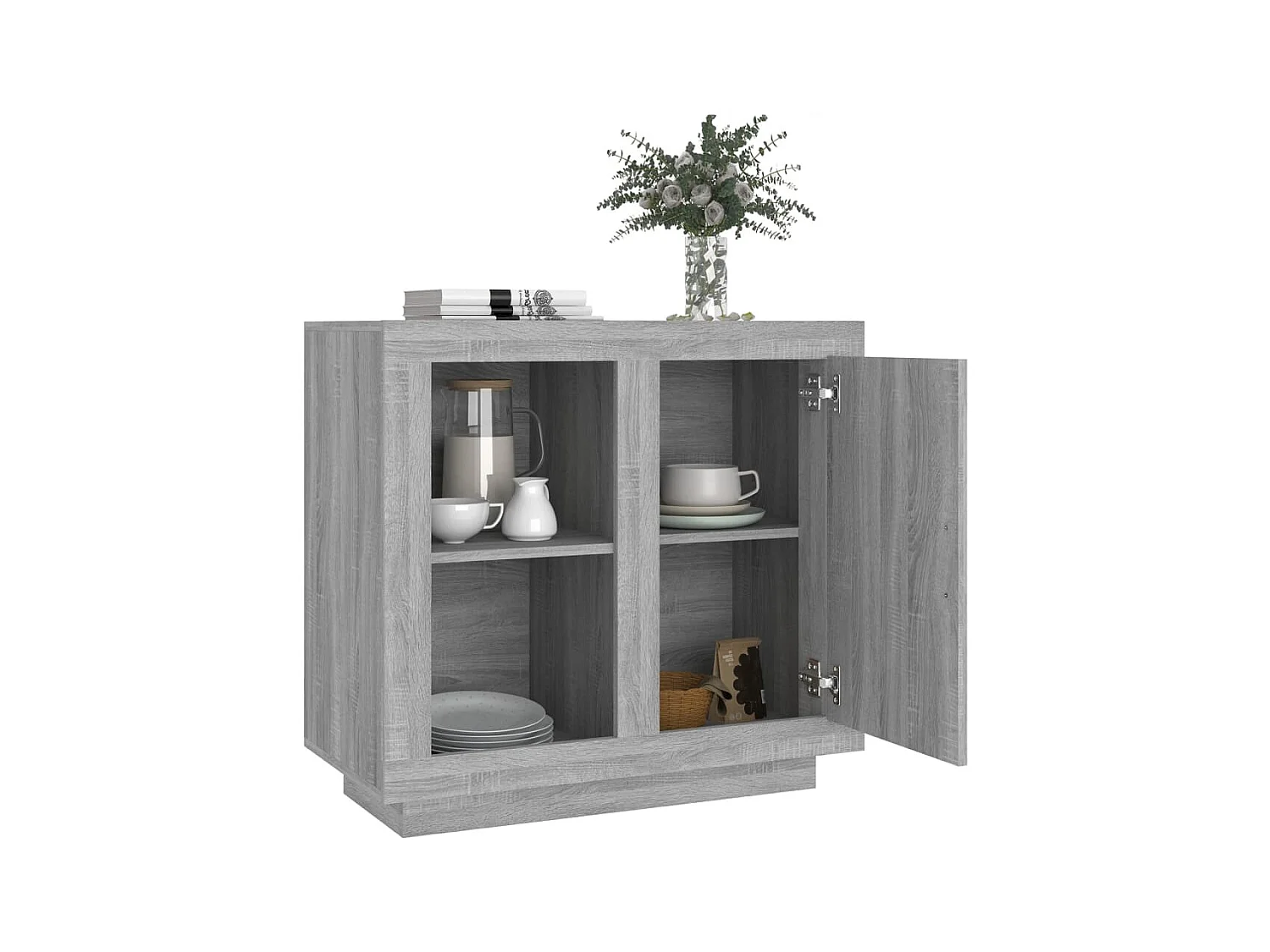 Dressoir 80x40x75 cm grijs sonoma eikenkleurig