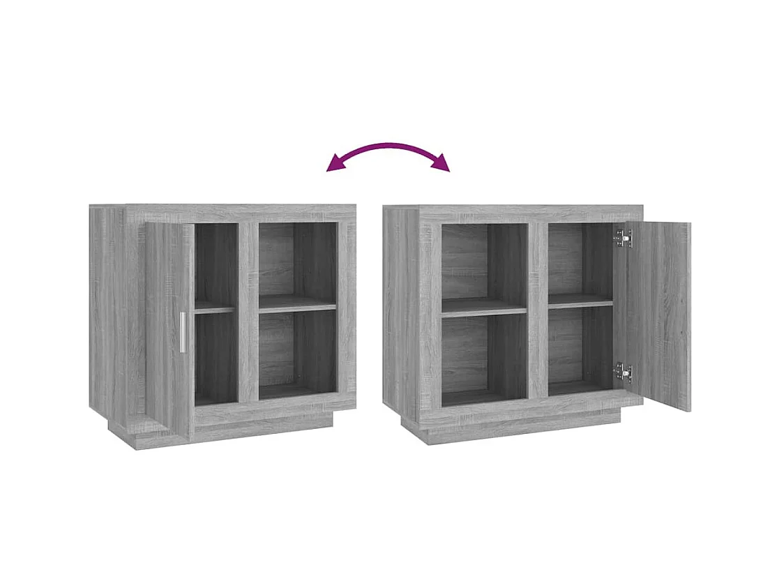 Dressoir 80x40x75 cm grijs sonoma eikenkleurig