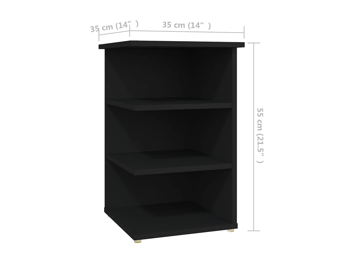 Armoire latérale Noir 35x35x55