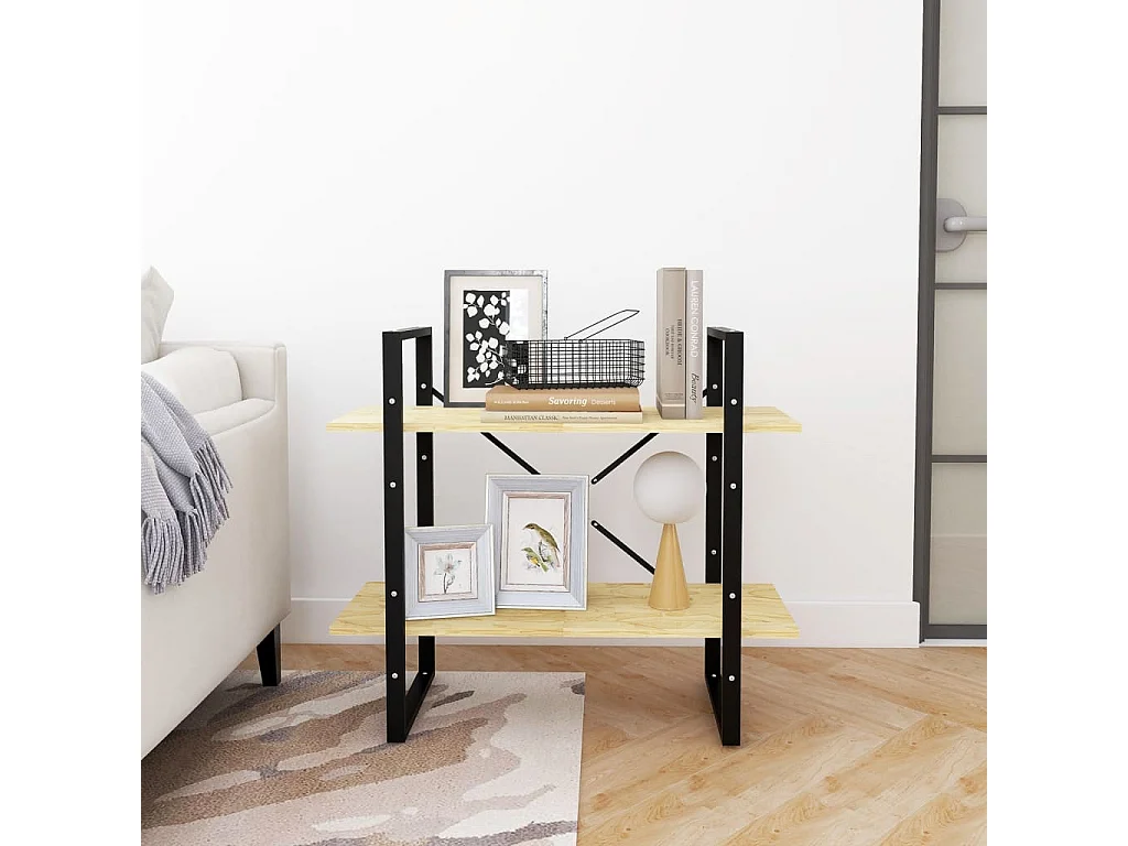 Bibliothèque à 2 niveaux 80x30x70 Bois de pin massif