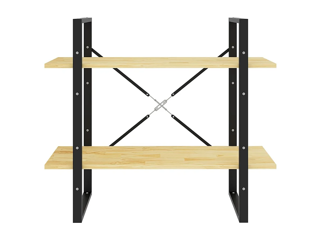 Bibliothèque à 2 niveaux 80x30x70 Bois de pin massif