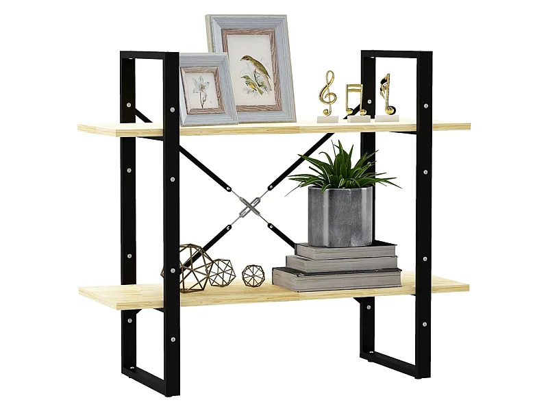 Bibliothèque à 2 niveaux 80x30x70 Bois de pin massif