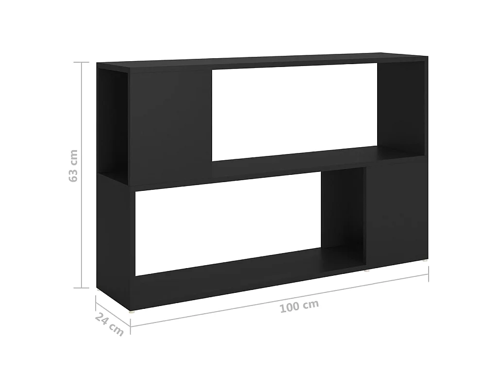 Bibliothèque Noir 100x24x63