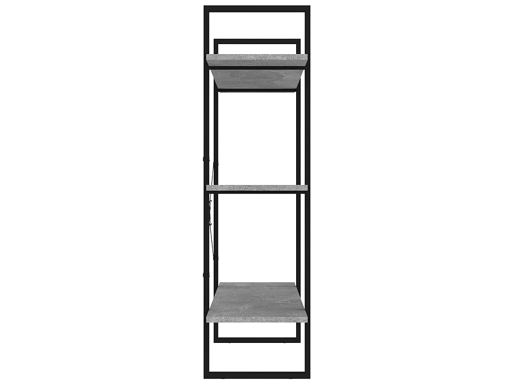 Boekenkast 100x30x105 cm bewerkt hout betongrijs