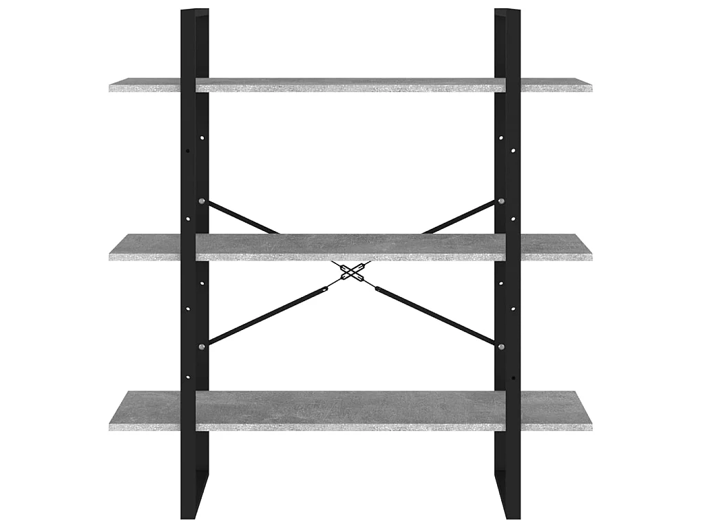 Boekenkast 100x30x105 cm bewerkt hout betongrijs