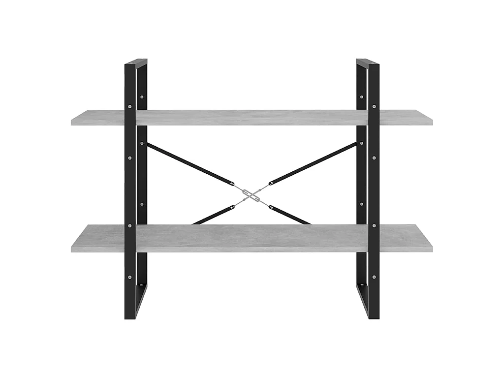 Bibliothèque à 2 niveaux Gris béton 100x30x70