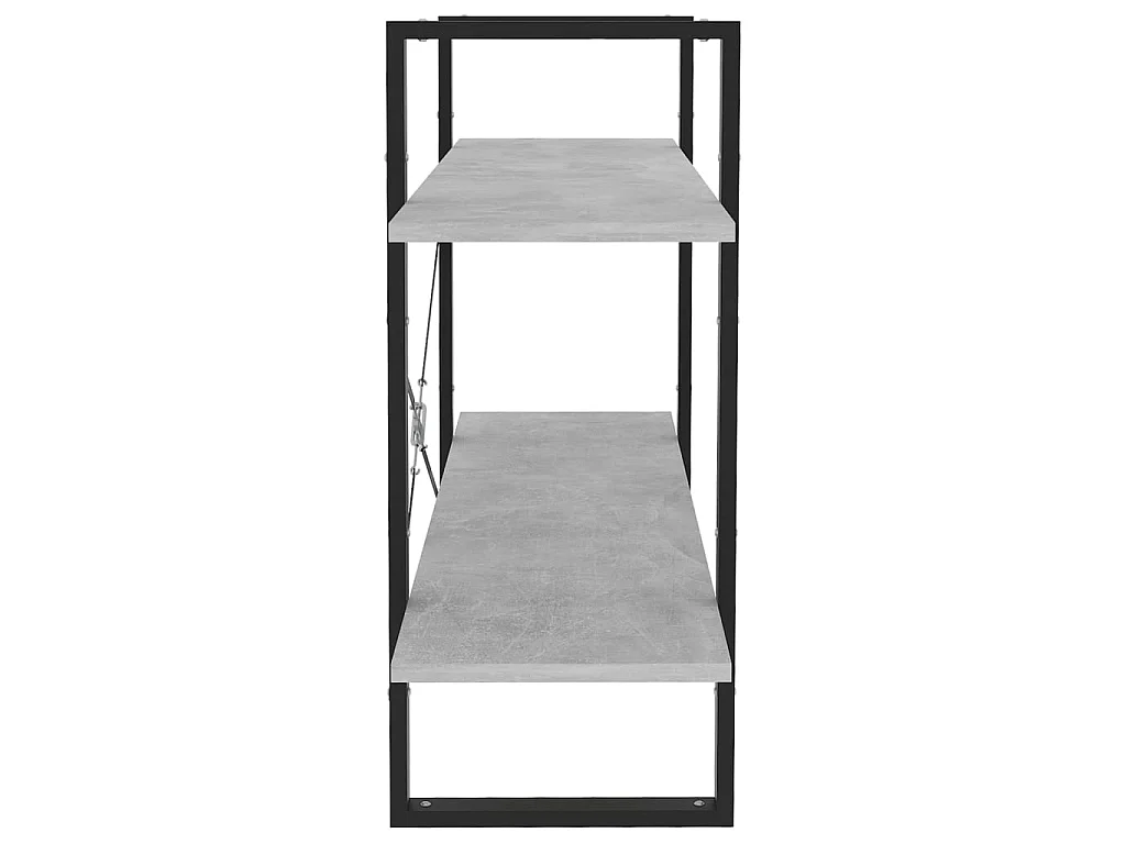 Bibliothèque à 2 niveaux Gris béton 100x30x70