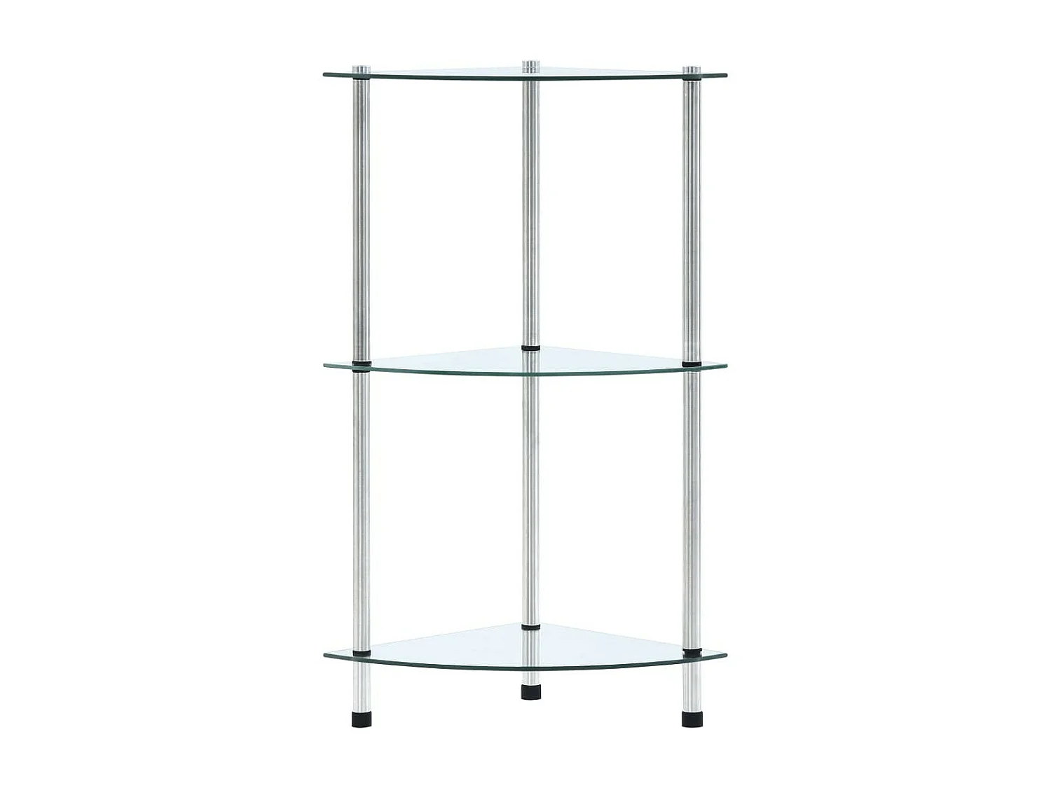 Étagère à 3 niveaux Transparent 30x30x67 Verre trempé