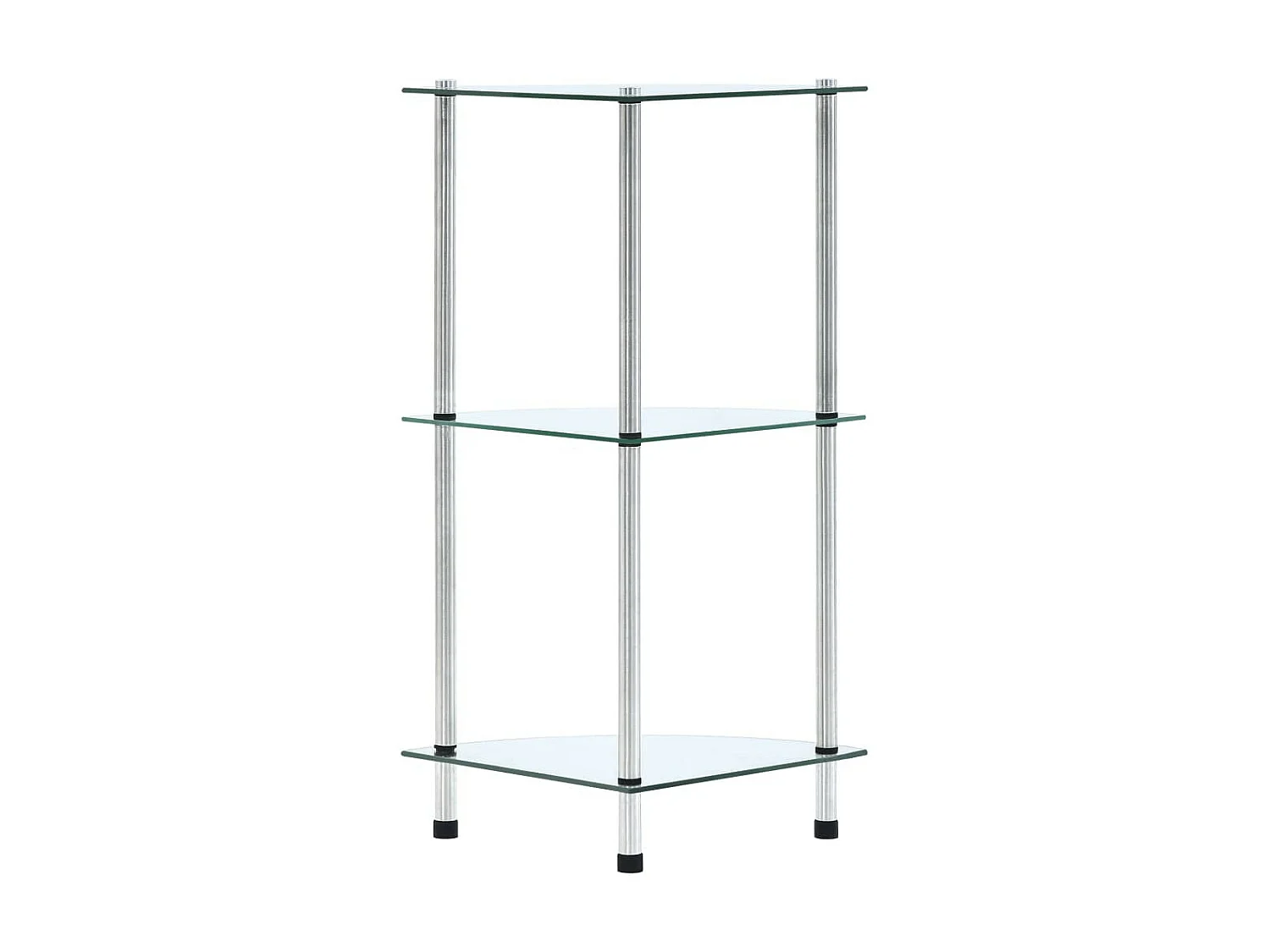 Étagère à 3 niveaux Transparent 30x30x67 Verre trempé