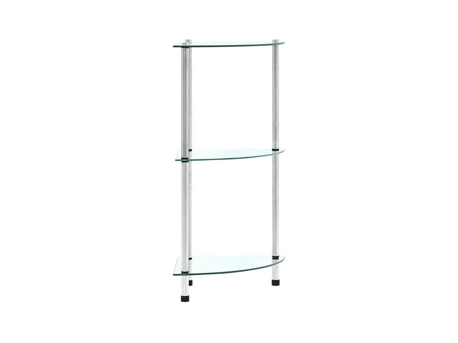 Étagère à 3 niveaux Transparent 30x30x67 Verre trempé
