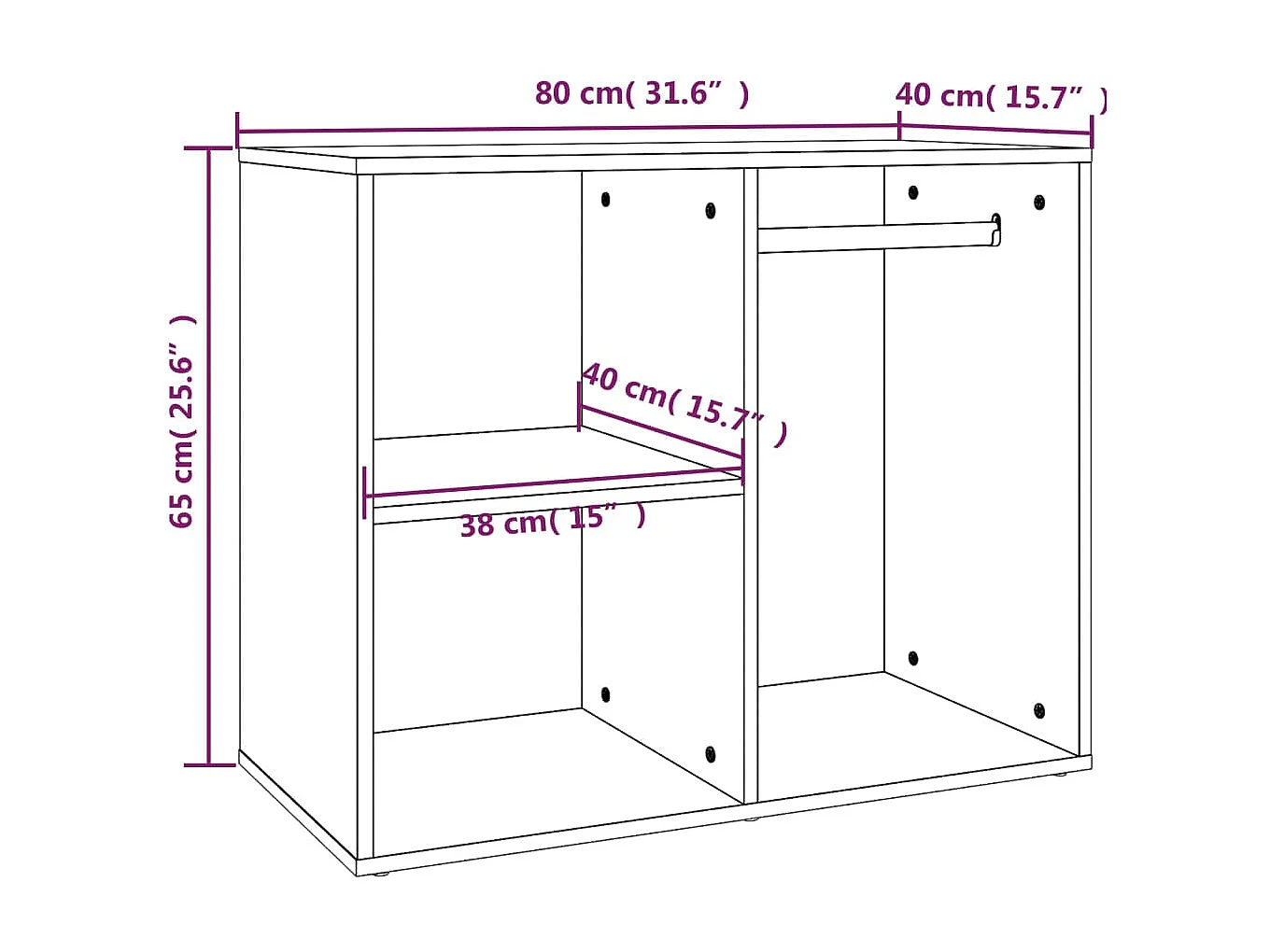 Armoire de dressing Sonoma gris 80x40x65 Bois d'ingénierie