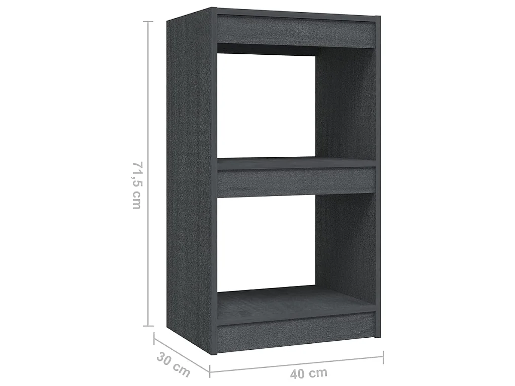 Bibliothèque Gris 40x30x71,5 Bois de pin massif