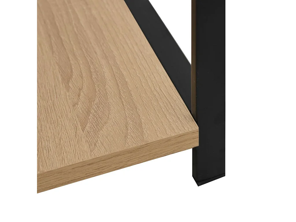 Boekenkast 33,5x39,6x79,7 cm bewerkt hout zwart en eikenkleurig