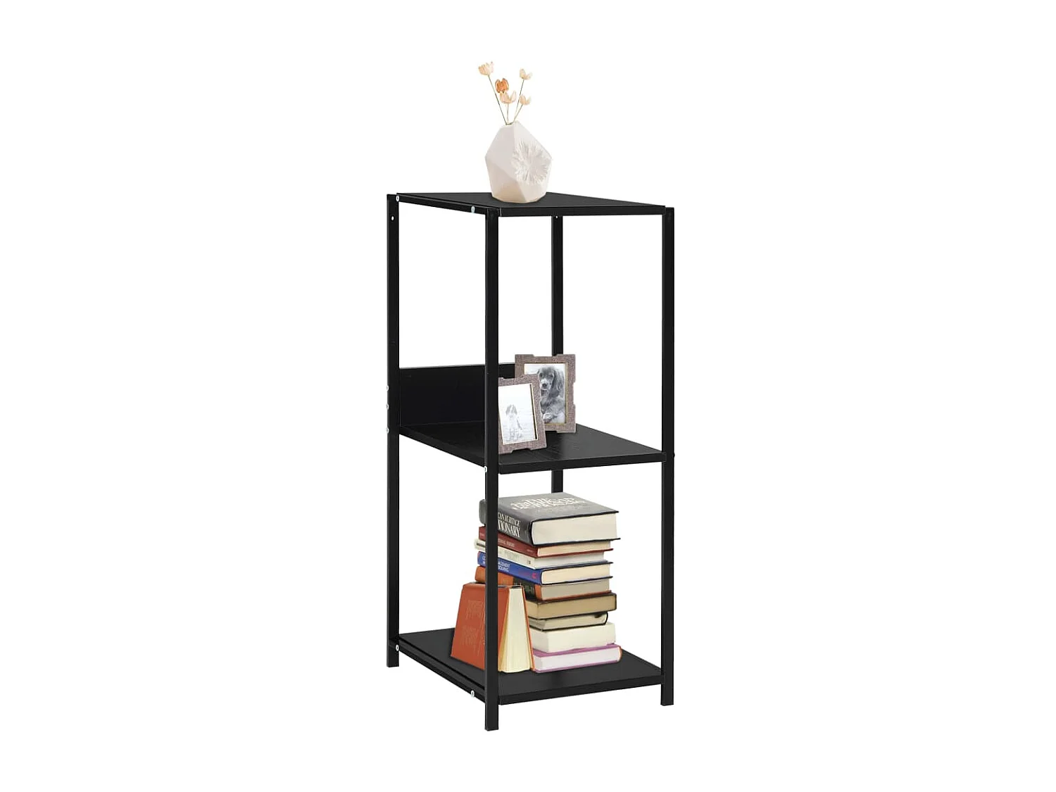 Étagère à livres droite petite Noir 33,5x39,6x79,7