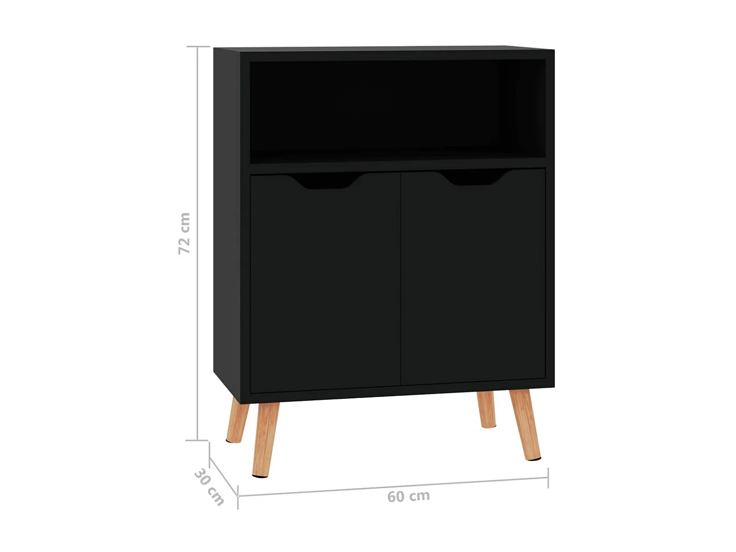 Buffet Noir brillant 60x30x72