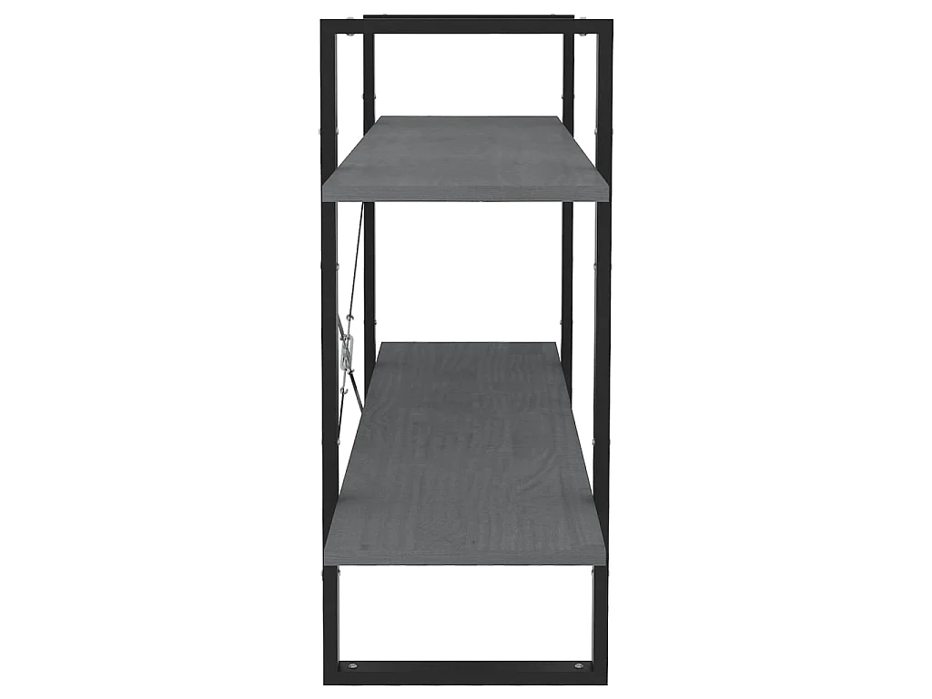 Boekenkast met 2 schappen 100x30x70 cm massief grenenhout grijs