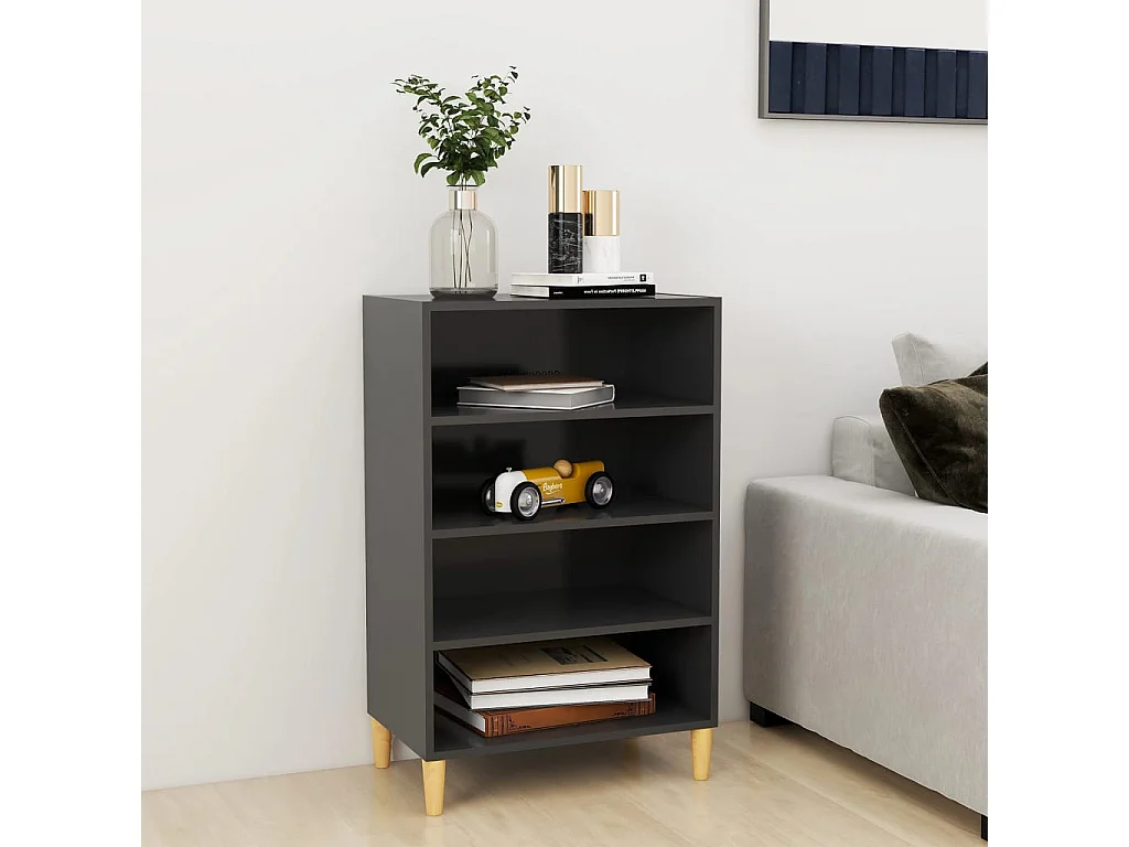 Dressoir 57x35x90 cm bewerkt hout grijs