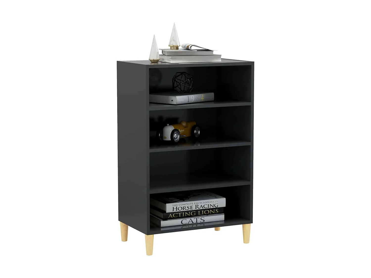 Dressoir 57x35x90 cm bewerkt hout grijs