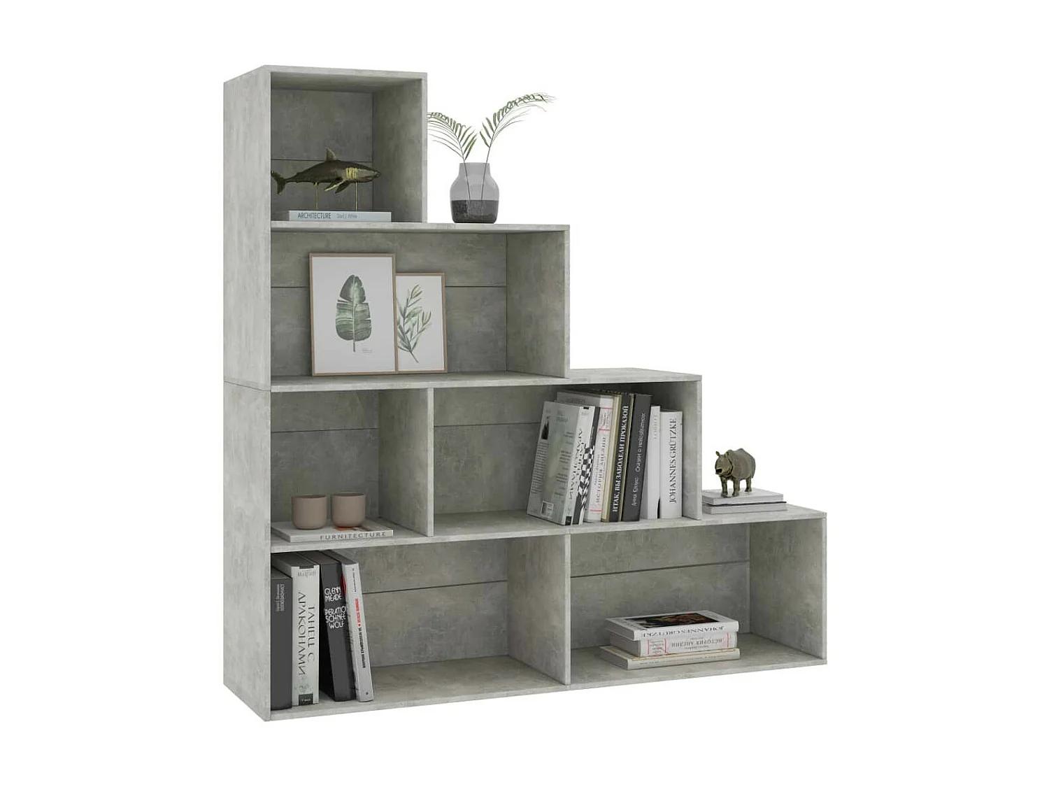 Bibliothèque-Séparateur de pièce Gris béton 155x24x160