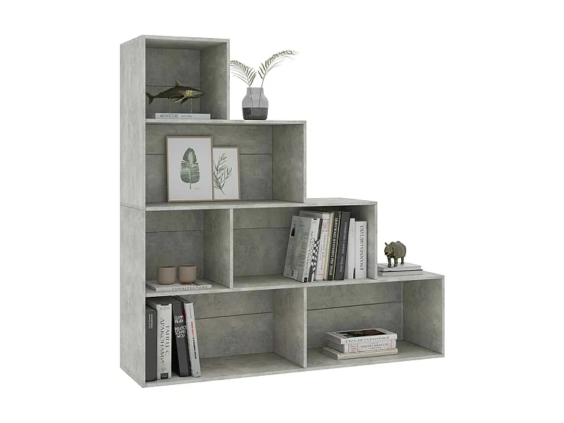 Bibliothèque-Séparateur de pièce Gris béton 155x24x160