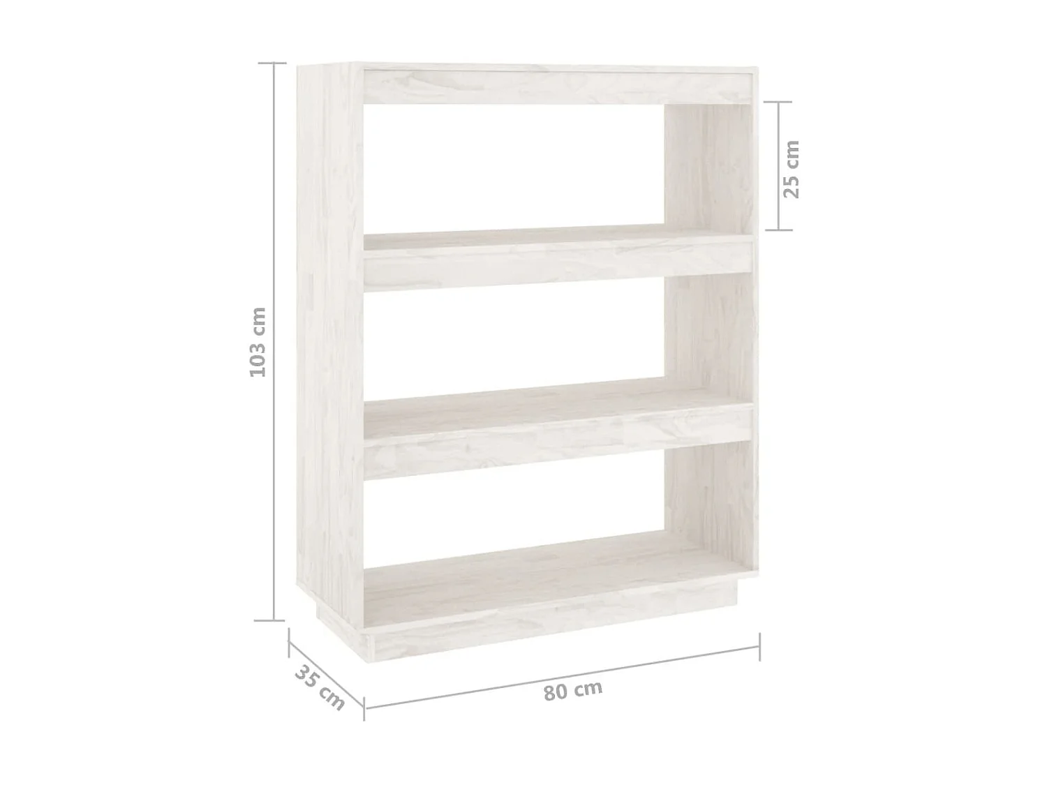 Bibliothèque-Séparateur de pièce Blanc 80x35x103 Bois de pin