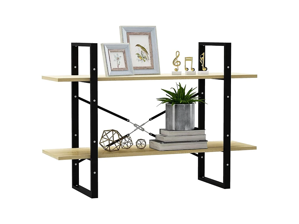 Bibliothèque à 2 niveaux Chêne sonoma 100x30x70