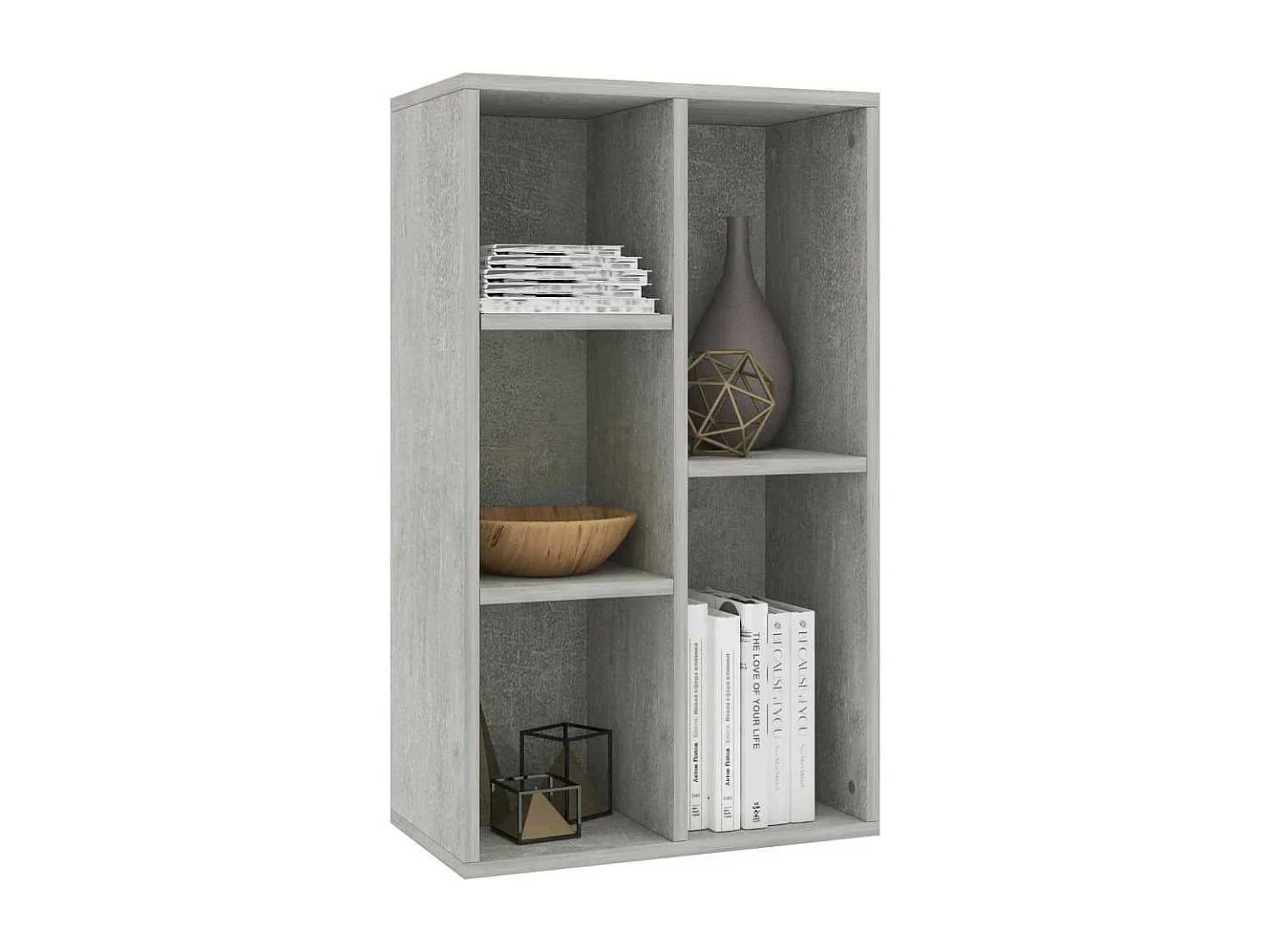 Bibliothèque-Buffet Gris béton 45 x 25x80