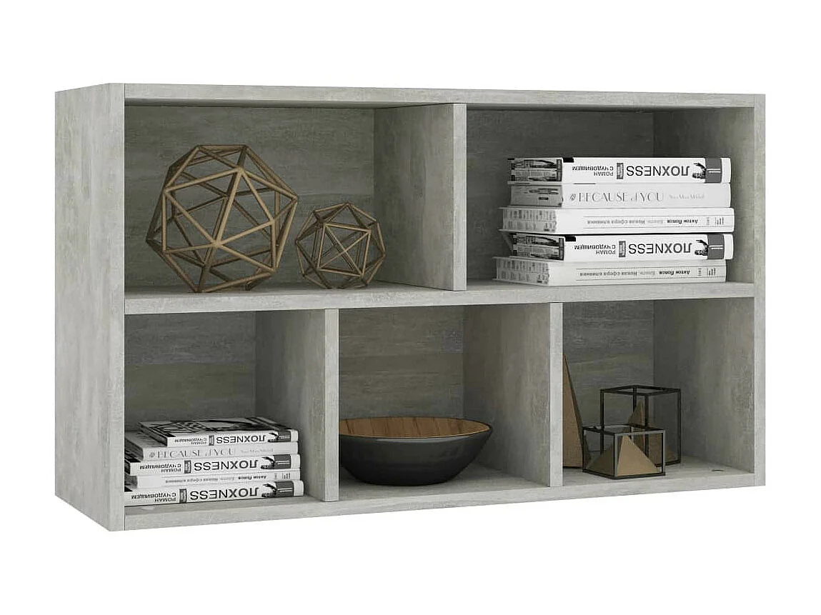Bibliothèque-Buffet Gris béton 45 x 25x80