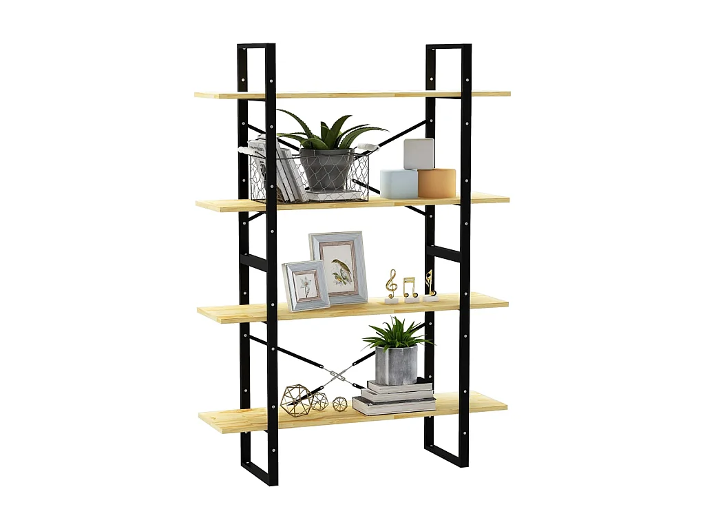 Bibliothèque à 4 niveaux 100x30x140 Bois de pin massif