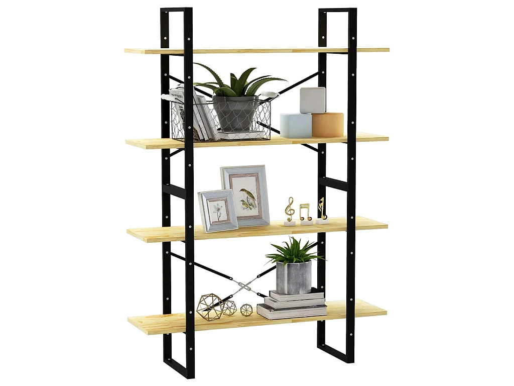 Bibliothèque à 4 niveaux 100x30x140 Bois de pin massif