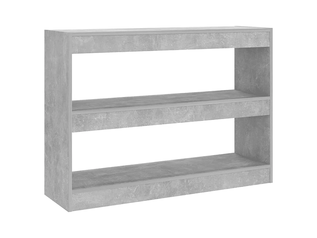 Bibliothèque-Séparateur de pièce Gris béton 100x30x72