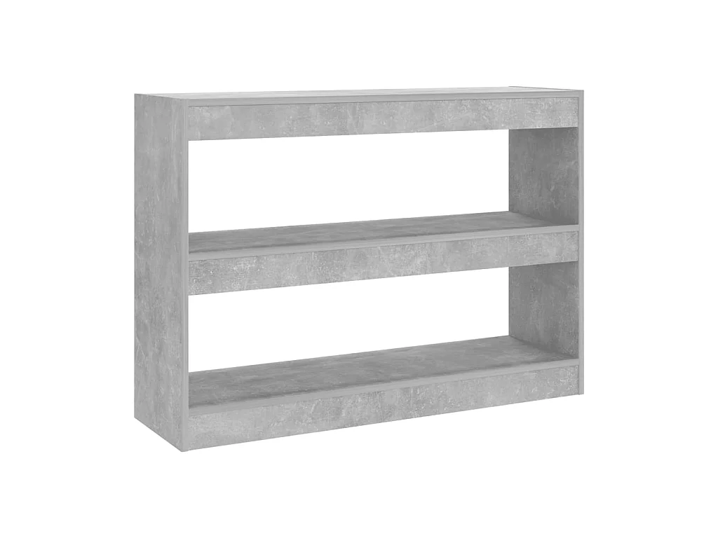 Bibliothèque-Séparateur de pièce Gris béton 100x30x72