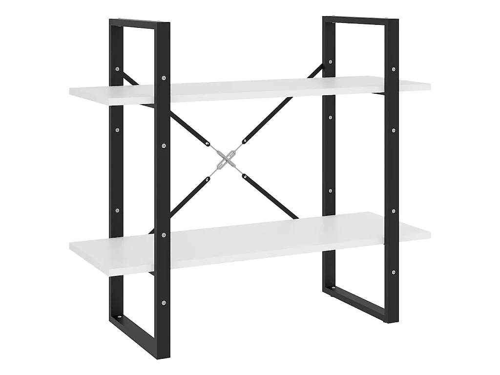 Bibliothèque à 2 niveaux Blanc 80x30x70