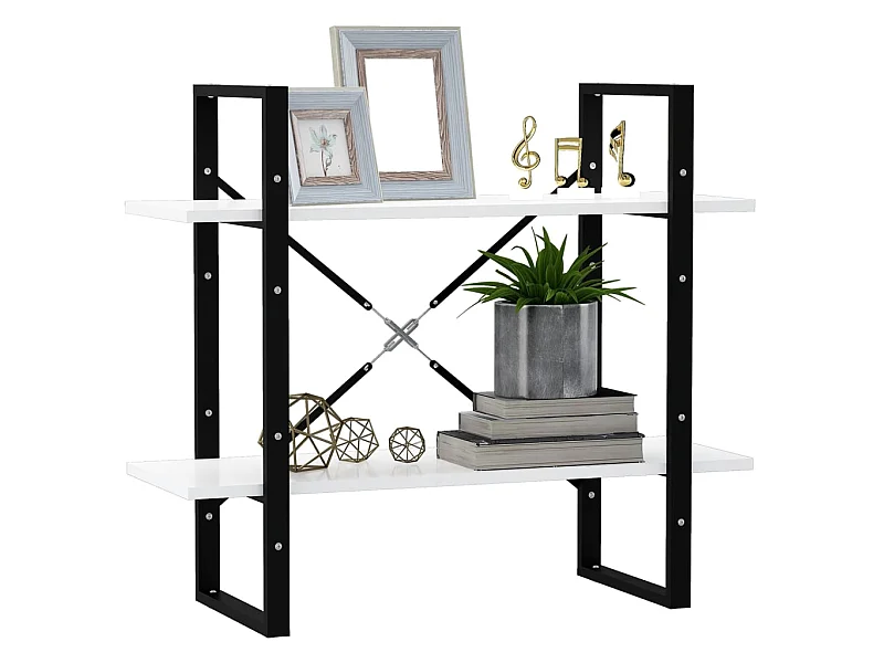 Bibliothèque à 2 niveaux Blanc 80x30x70