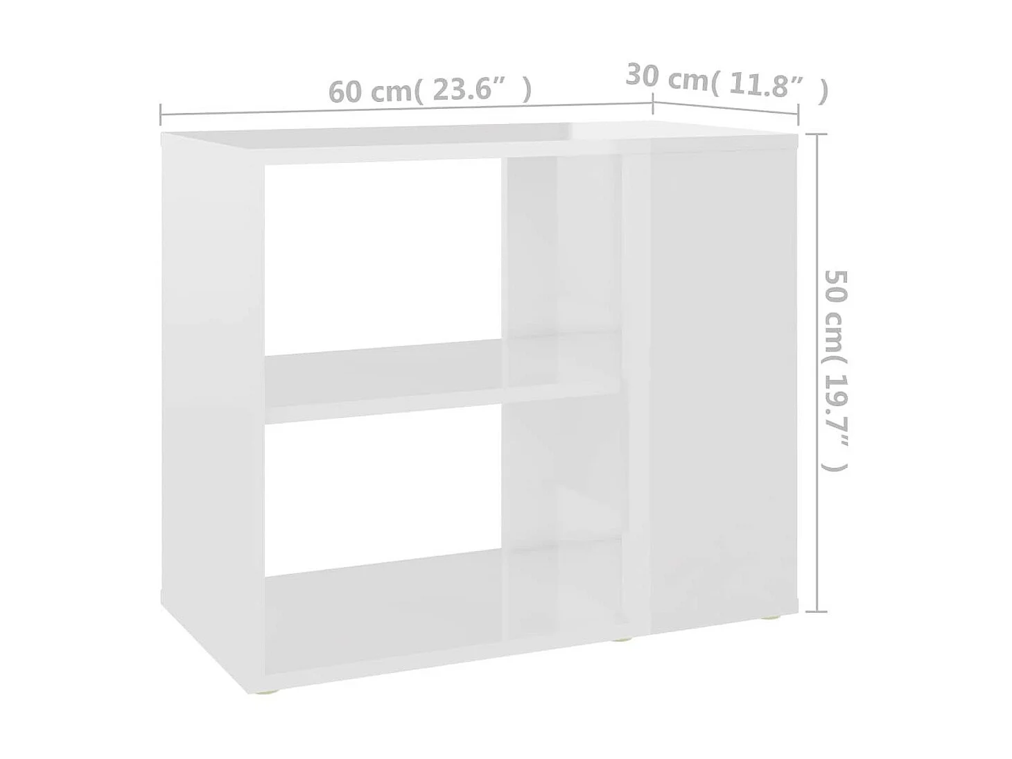 Armoire latérale Blanc brillant 60x30x50